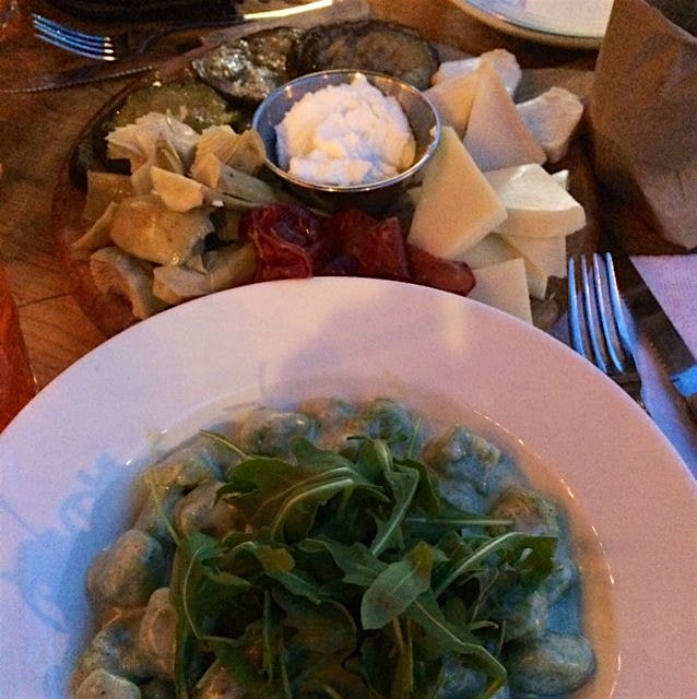 Gnocchi and antipasta, perfecto!