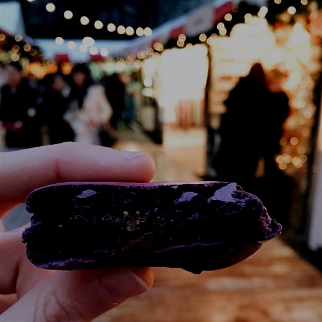 Fig, honey and wine macaron. Gluten free and dairy free. How do they do it?!