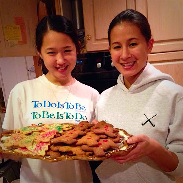 My sister and I with our delicious Christmas cookies! #gingerbread #sugarcookies #foodpeeps