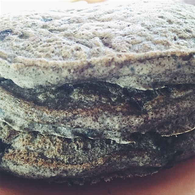 Gluten-free blueberry buckwheat short stack 