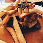 Vinegar chicken and thrice cooked chips. Christmas a la Great Britain 🇬🇧