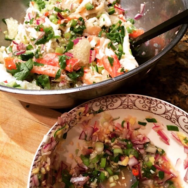 #Thai style king #crab and #pomelo #salad