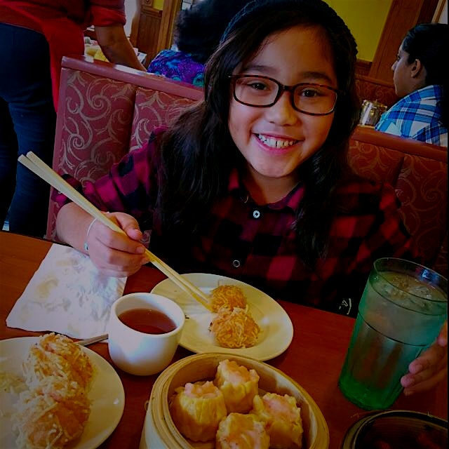 Making the best of her Holiday break. She's my favorite of all #foodpeeps! #DimDumSunday #FamilyF...