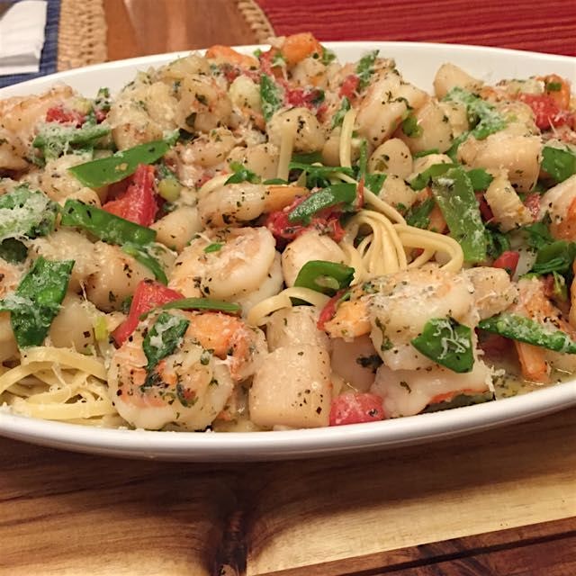Christmas seafood pasta