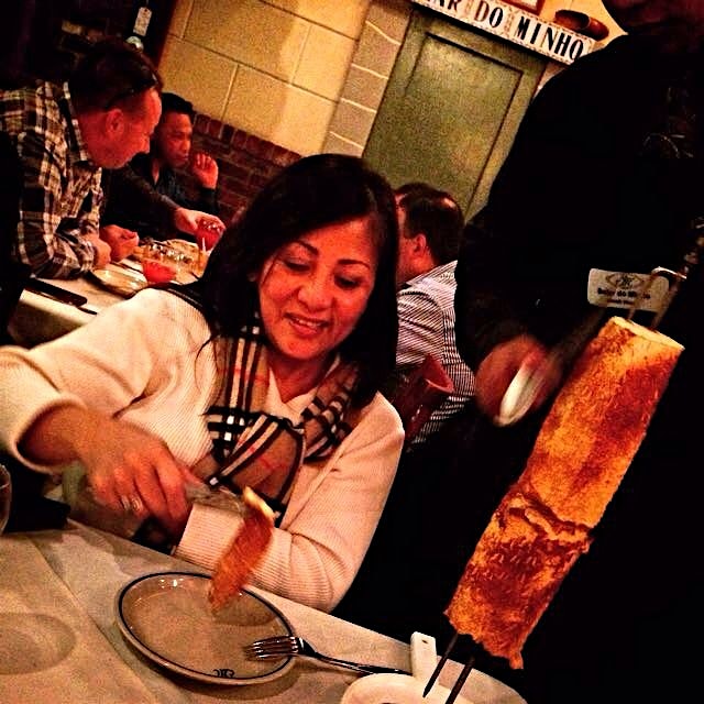 The best part of any #rodizio is the fresh rotisseried pineapple for dessert! End of year dinner ...