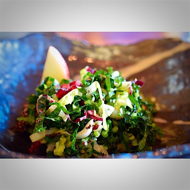 seasonal salad. start of the delicious three course tasting. #bigsur #cali #eats #yum