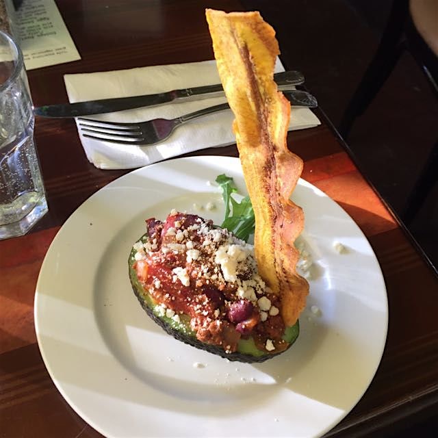 Green Devil with veggie chili on top 