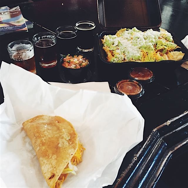 Mexican take-out picnic in a brewery. I ❤️ San Diego.