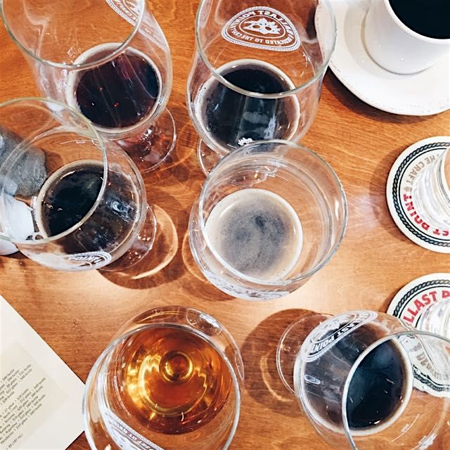 Beer tasting number 5 in SD. Lower right is one of the most amazing beers I've ever had: Indra Ku...