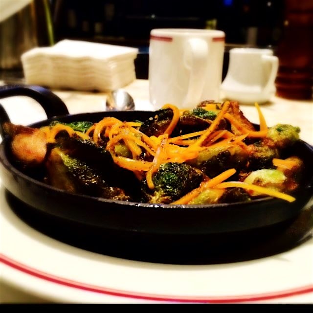 Continuing my Brussels sprouts crawl around boston, this time with pickled squash and truffle - a...