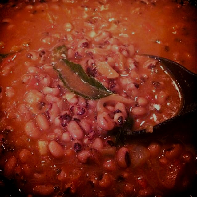 Black eyed bean soup! Healthy, nutritious, tasty! -beans,tomatoes,onion, garlic, curry leaves,chi...