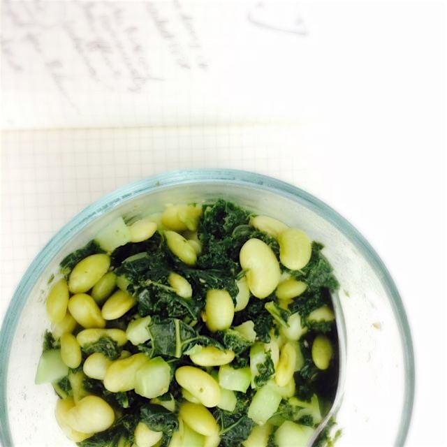 Working lunch that doesn't look so bad today - Lima beans, kale, and fennel seeds
