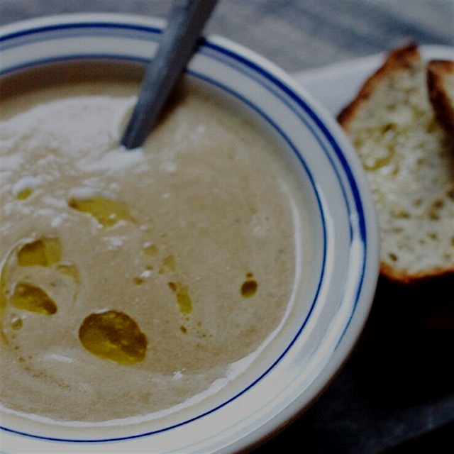 White bean and tahini soup for this cold weather! http://bit.ly/1xUDPvK