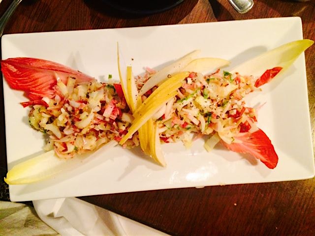 Belgian endive & pear butterfly salad for post wedding brunch
