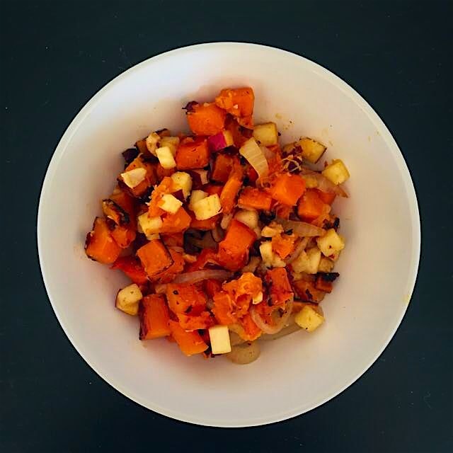 Too cold to leave the house = Saturday salad of everything left in it.