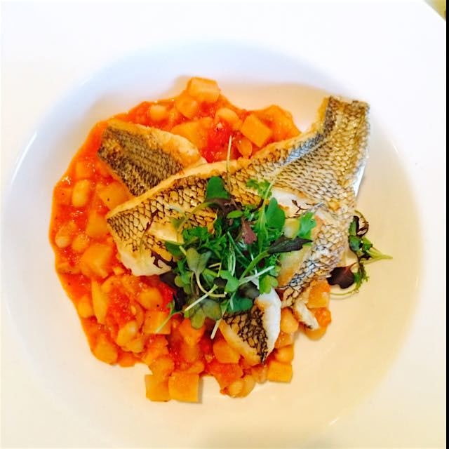 Brunching at Henrietta's table. Sea bass and cider for the win! @akhilg2002 