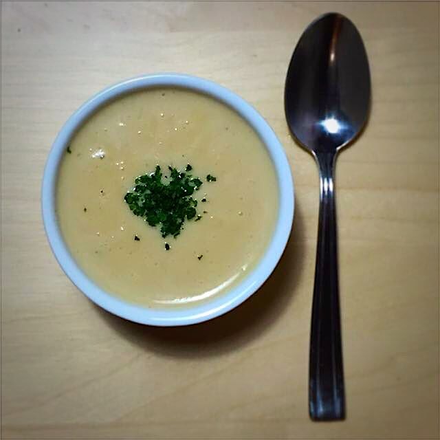 A cup of #Cauliflower  #soup to fend of this #sweaterweather  #ATX #Austin #comfortfood #simple #...