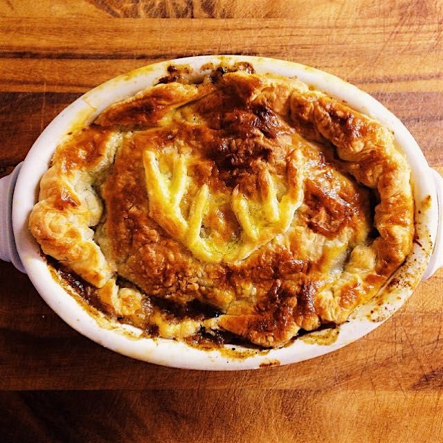 Venison, Chestnut and Guiness pie. What a brilliant combo of flavours under a flakey crust. From ...