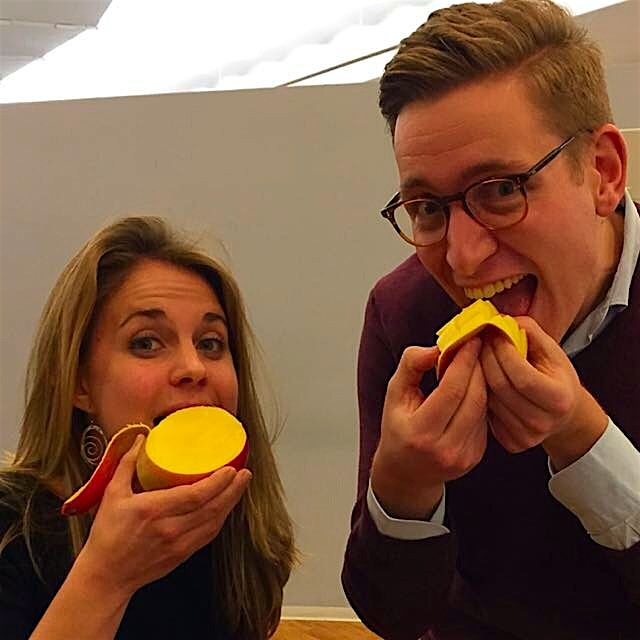 Enjoying some delicious mango on a Friday afternoon! #funintheoffice 
