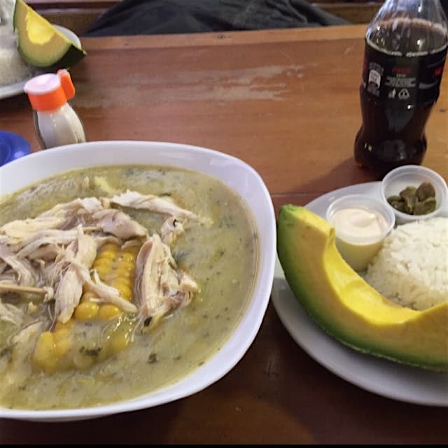 Ajiaco - traditional soup here in Bogota. 