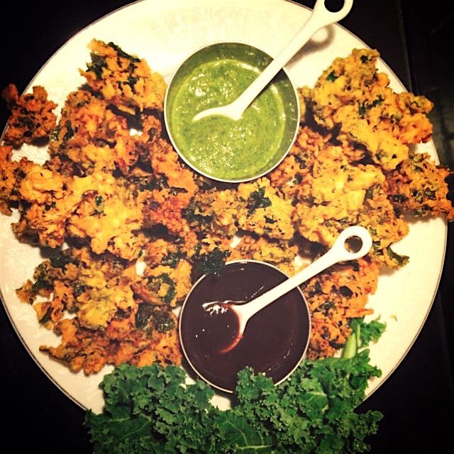 I mean fried kale is still good, right? This is a foodstandgram from my mom - kale pakora with co...