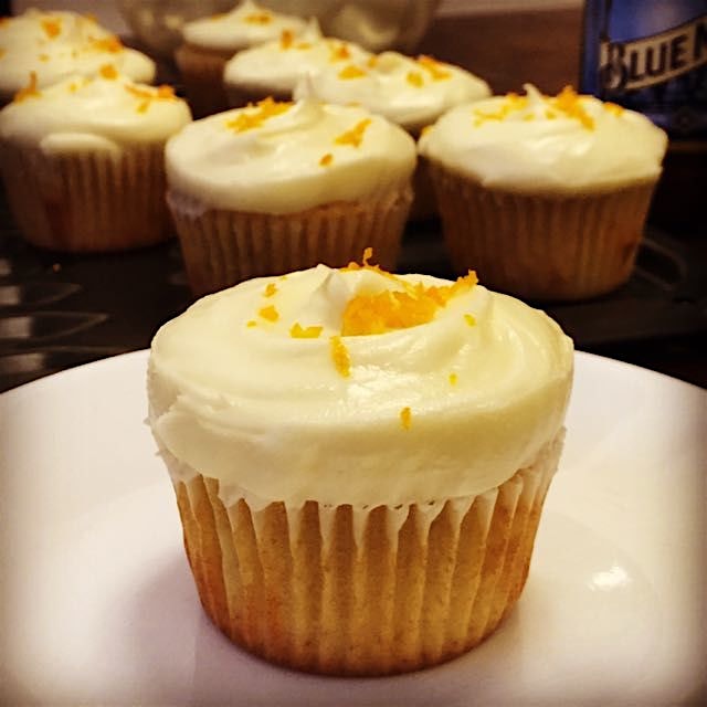 Blue Moon cupcakes with orange cream cheese buttercream :) Sunday Fun-Day!