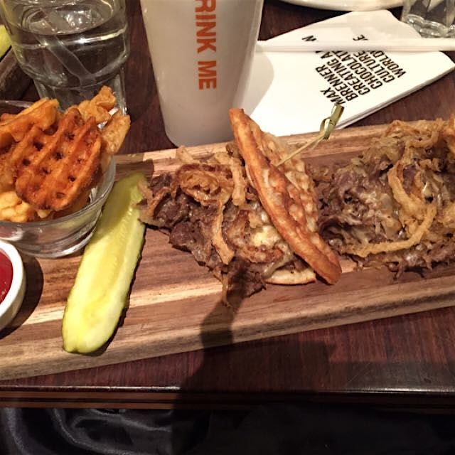 Max Brenners last night 🍴 Cheesesteak Waffles 