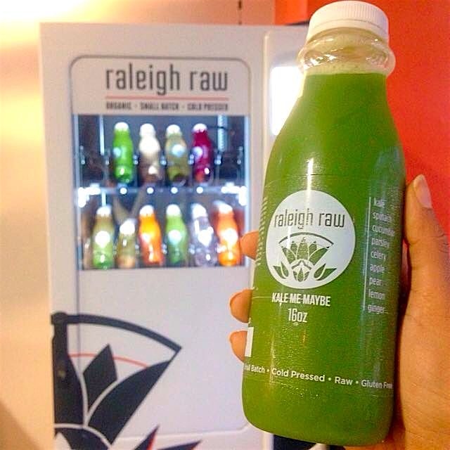 love kale me maybe juice! so excited to see a vending machine filled with organic juices. fueling...