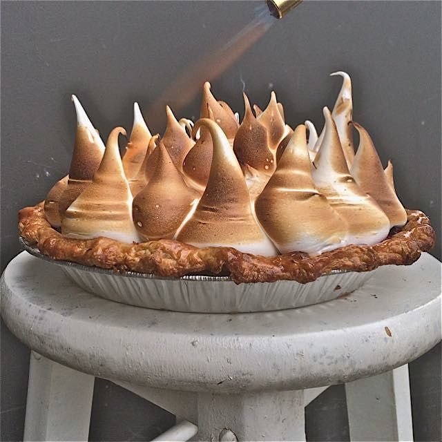 Cranberry Pear Pie with Maple Meringue