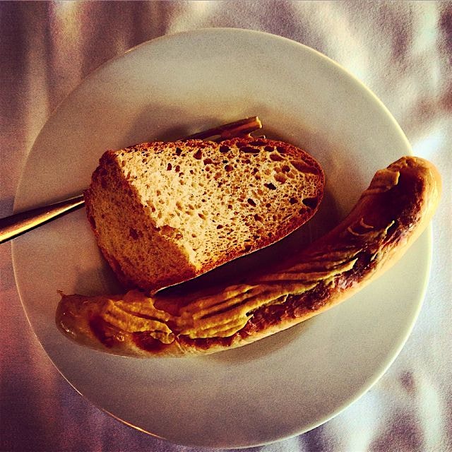 Had to have some bratwurst while in Switzerland. Picked this up from a small foodstand in #Davos....