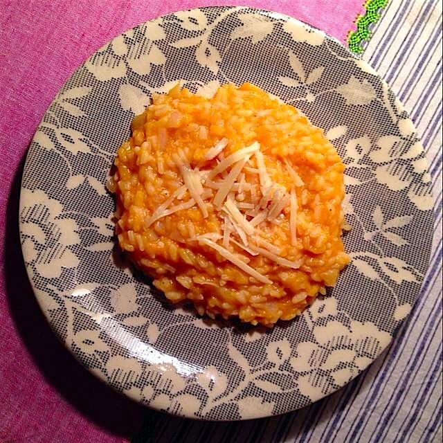 Zucca risotto -- we stirred to keep warm on a cold nite!