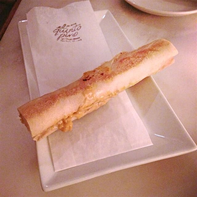 Divine, creamy uni with body warming wasabi, in a Spanish style panini. 