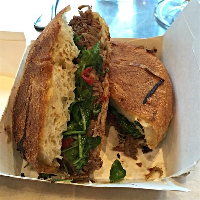 Yummy pressed Beef Shank sandwich. #foodporn #nyceats @gotham_west @gwmarket 