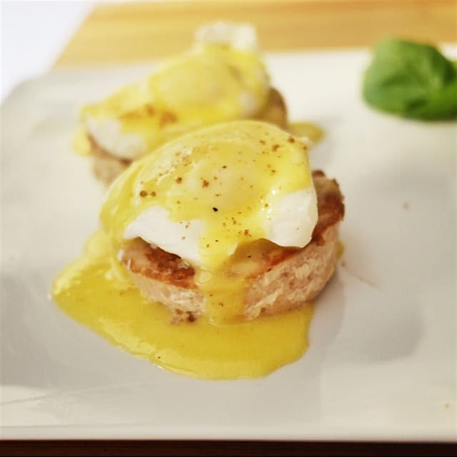 Sunday morning #breakfast of #cajun spiced Eggs Benedict with #homemade hollandaise and langousti...