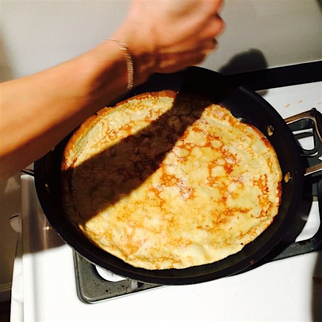 Fresh crepes made by a French lady