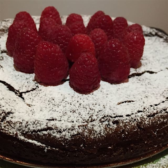 Flourless chocolate cake. 