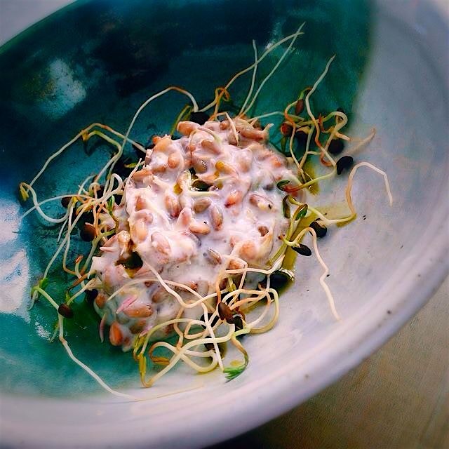 Sprouted rye berry "risotto". 