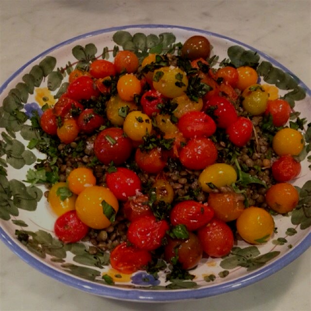 Just playing around with a warm lentil salad. #yum