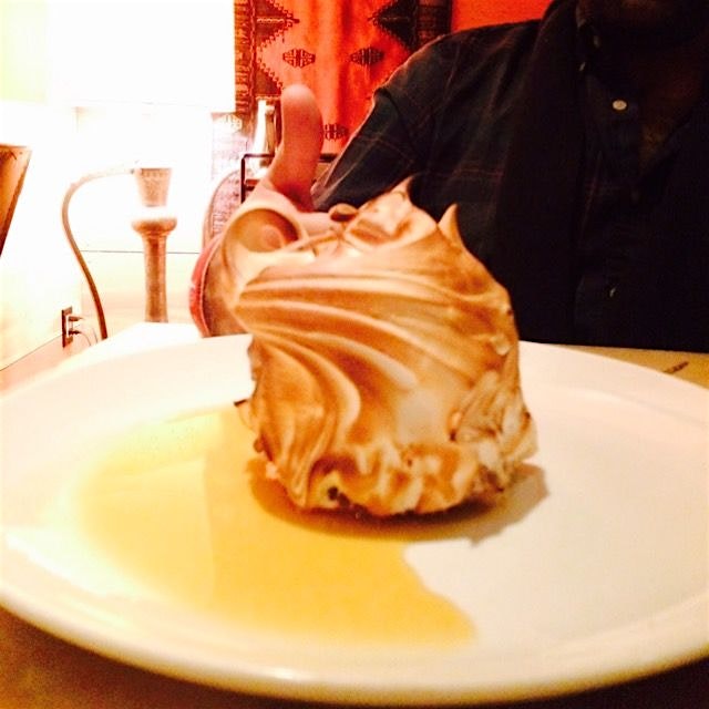 The Alaskan- merange with butterscotch ice cream and coconut.
Thumbs up from the peanut gallery 