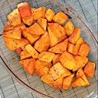 Roasted pumpkin over a bed of carrot and potatoes. Trying new flavors. Pumpkin isn't very common in Spain. Liked it!