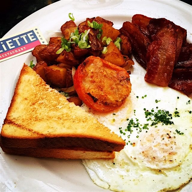 Breakfast is my new best friend! #JuliettesFarmersBreakfast: Over Easy Eggs, Pino's Breakfast Sau...