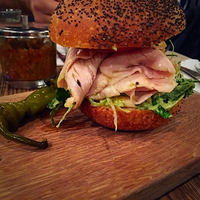 Turkey on an in-house made Kaiser Roll. This restaurant was named no.2 in the US by #BonAppetite,...