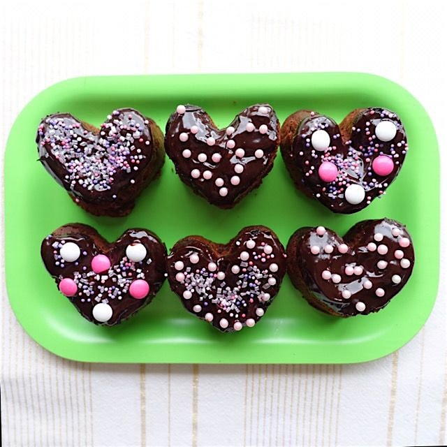 Heart shaped chocolate cake made with love for Valentine's Day!