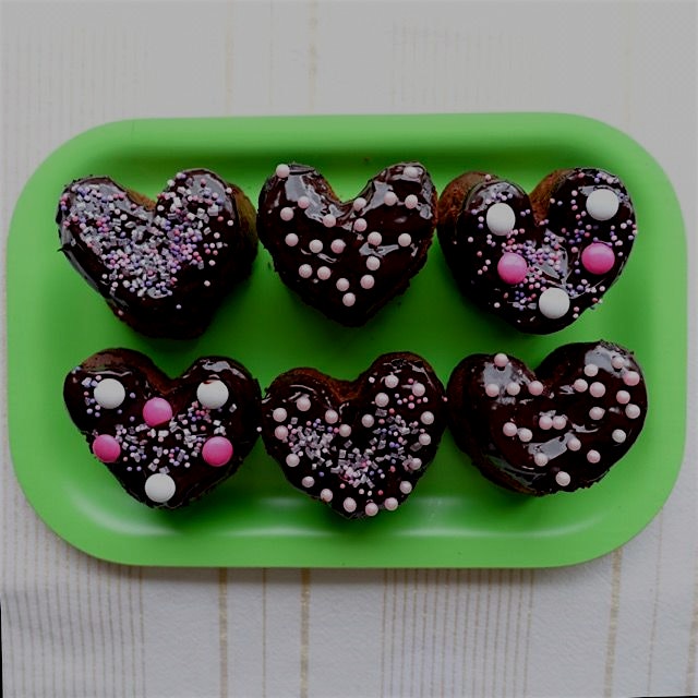 Heart shaped chocolate cake made with love for Valentine's Day!