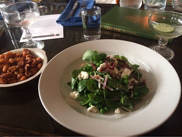 Menus in old NatGeo hardcovers, elderflower cocktails & peashoots with mint. Happy summer from Ri...