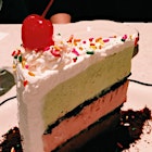 Ice cream cake: pistachio, strawberry, chocolate 