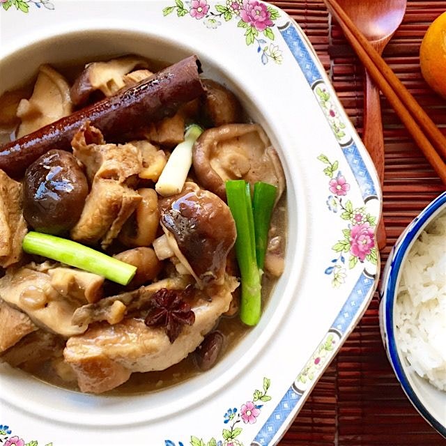 Braised Pork Ribs with Chestnut and Shiitake Mushroom, recipe is on the blog now, link in profile...