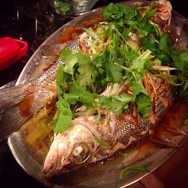 Mr Fish: I'm looooking at youuuuuuu. (I know, I'm a sicko). Steamed fish for Chinese New Year. Re...
