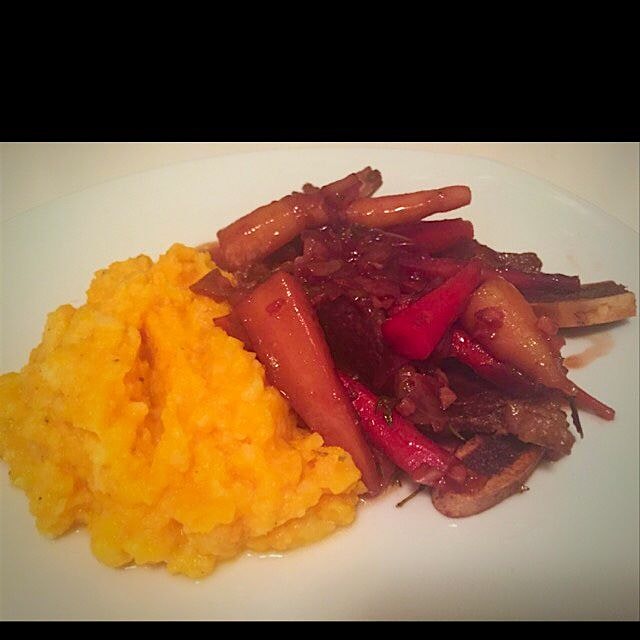 Plated's cider braised short rib with root vegetables 