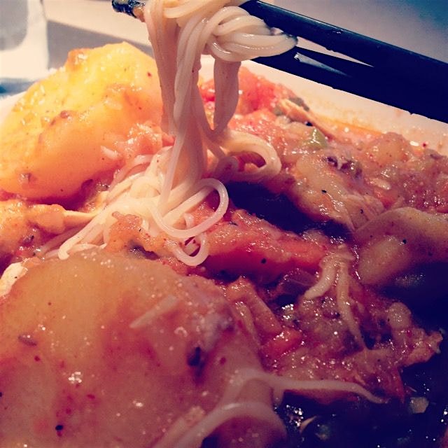 Korean style braised chicken and noodles for Chinese New Year!